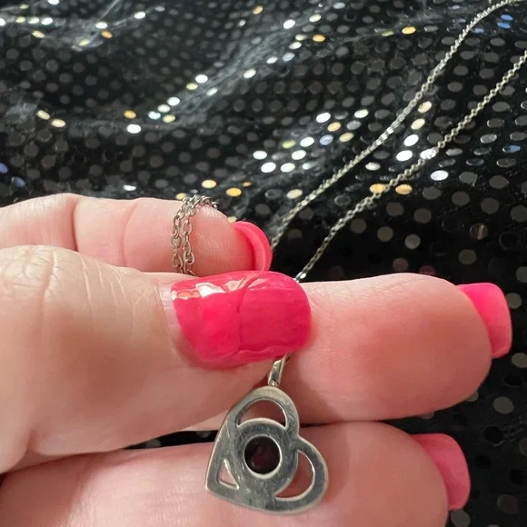 #28  Silver In Color Heart Necklace - Picture 4 of 5